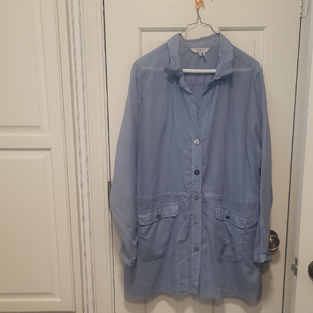 Light Blue Button-Up Blouse/ Jacket